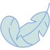Light blue feather icon