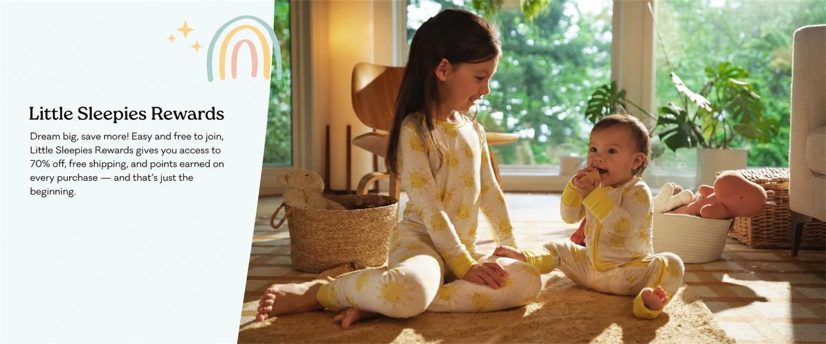 Rewards promotion with children wearing yellow pajamas